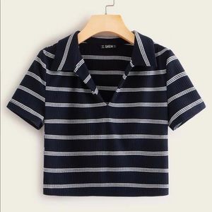 SHEIN collared crop top